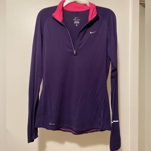 Nike Top | Nike Women’s Dri-Fit  Pullover Purple Long Sleeve 1/4 Zip Size M